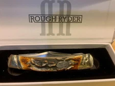 Rough Ryder Cinnamon Bone Small Moose 3 1/2" Pocket Knife RR2157