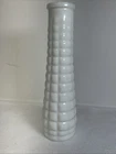 Vintage E O Brody Milk Glass Bud Vase with a Quilted Pattern Design