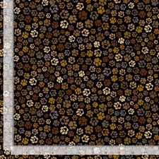Happiness Has Paws Fabric Tossed Dog Paw Print Black Timeless Treasures YARD