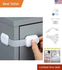 Versatile Child Safety Lock for Refrigerator, Cabinets  More - 4 Pack - White