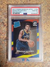 2017 Panini Donruss Optic Rookie Donovan Mitchell , Red/Yellow, PSA 10, GEM MINT