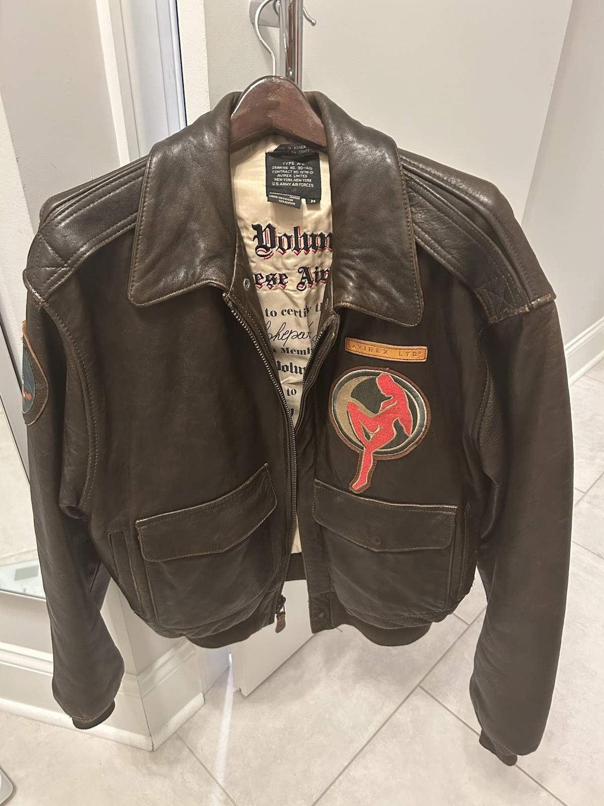 Very Unique & Rare AVIREX Flight Bomber Jacket - Vintage 1989