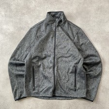 Eddie Bauer Windbreaker Mens Medium Full Zip Fleece Hiking Jacket, Grey