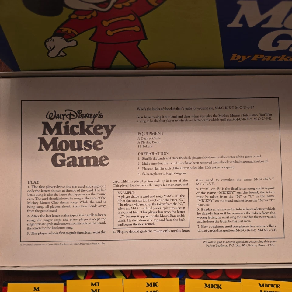 复古 1976 年沃尔特迪斯尼米老鼠棋盘游戏帕克兄弟状况极佳 — 第 2/4 张图片