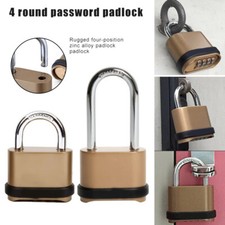 4 Dial Digit Code Password Padlock Waterproof Own Number Combination Lock Door