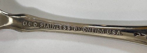 5PC ONEIDA WORDSWORTH OCQ STAINLESS DINNER FORK FLATWARE LOT USA - Picture 3 of 3