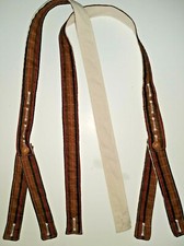 Civil War SALE SALE Suspenders BROWN RED  Sewn Period Hand Crank Sewing Machine