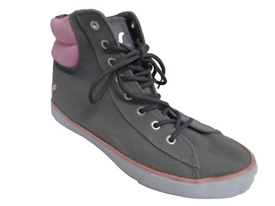 VOI JEANS GRAU ROSA CANVAS HIGH TOP DAMEN STIEFELETTEN DAMEN UK 8 - EUR 41