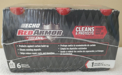 6 Pack Echo Red Armor 2 Stroke Engine Oil 2.6 oz Bottle 1 Gal NIP