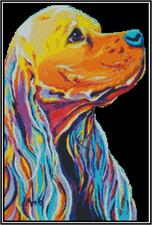 Colorful Irish Setter Dog Counted Cross Stitch Chart No.16-144 