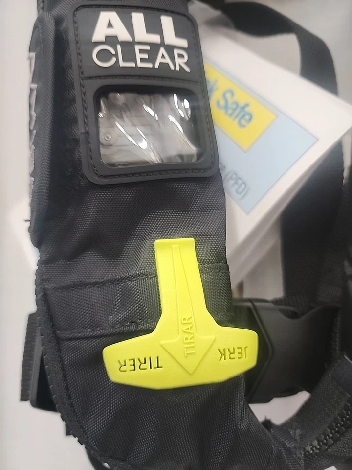 KENT A/M-33 Sheriff полностью прозрачный автоматический/ручной надувной спасательный жилет черный универсальный - Изображение 3 из 4