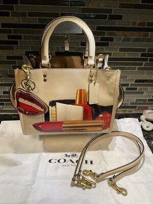 Coach X Tom Wesselmann Lipstick Rogue 25 Ivory CA126 Glove Tanned