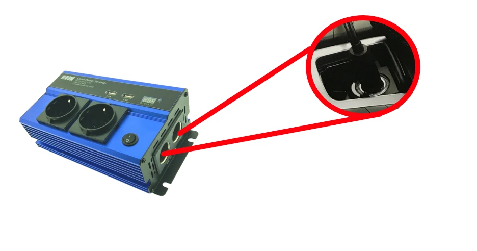 INVERTER da 12V a 220V 1500 W CON USB PRESA TRASFORMATORE PER CAMPER AUTO BARCA - Immagine 3 di 4