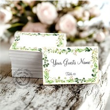 RUSTIC EUCALYPTUS HERBS SWAG FLAT WEDDING PLACE CARDS, TAGS or ESCORT CARDS 399