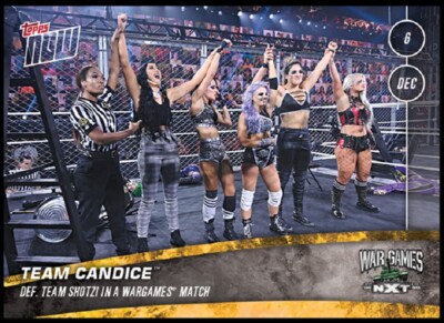 Team Candice defeats Shotzi 2020 Topps Now WWE NXT #30 SP Print Run /95