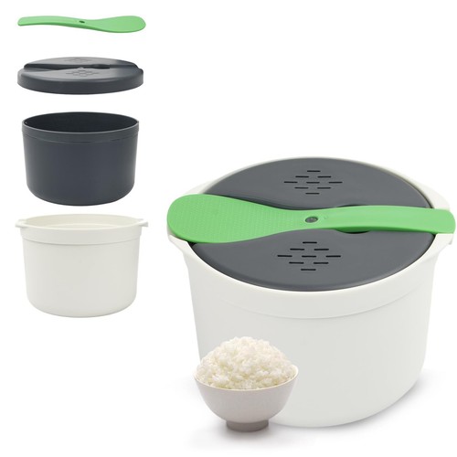 veasfak Cuiseur à Riz pour Micro-Ondes Cuiseur Vapeur Cuiseur à Riz pour Micro-Ondes pour Légumes Quinoa Pomme de Terre