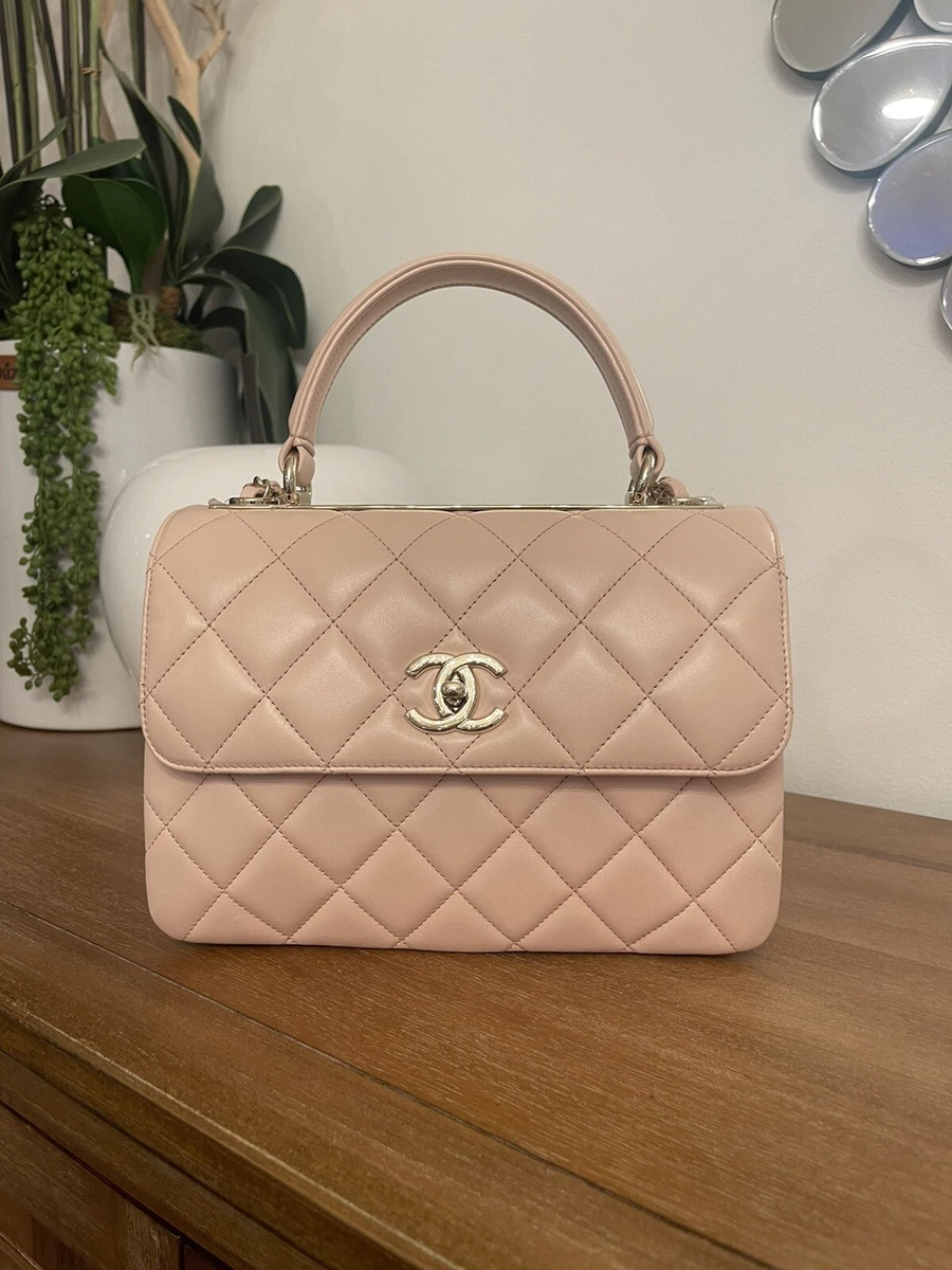 CHANEL Lambskin Quilted Small Trendy CC Flap Dual Handle Bag Light