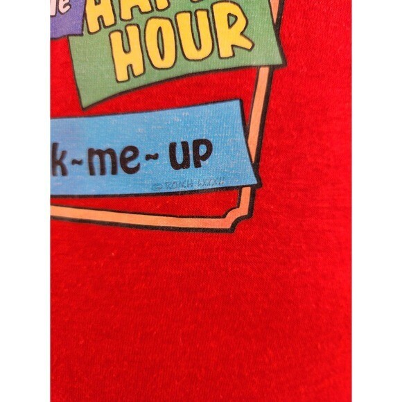 80s Red Screen Printed Drinking Tee - image 5