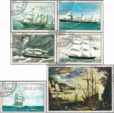 gb-principauté sealand édition un micro-nation sur plate-forme marine, pas reconnu no.7 oblitéré 1970 Voiliers (principaux points) (Timbres pour les collectionneurs) Navigation / navires