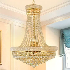 French Empire Crystal Chandelier Modern Hanging Lamp Elegant Pendant Light Lamp