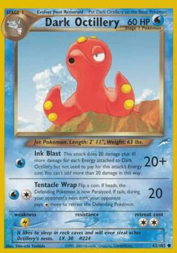 3 x Pokemon Card - Neo Destiny 62/105 - DARK OCTILLERY (common) - NM