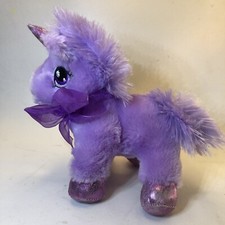 Dan Dee Purple Metallic Unicorn with Bow 8" Plush Stuffed Animal Toy