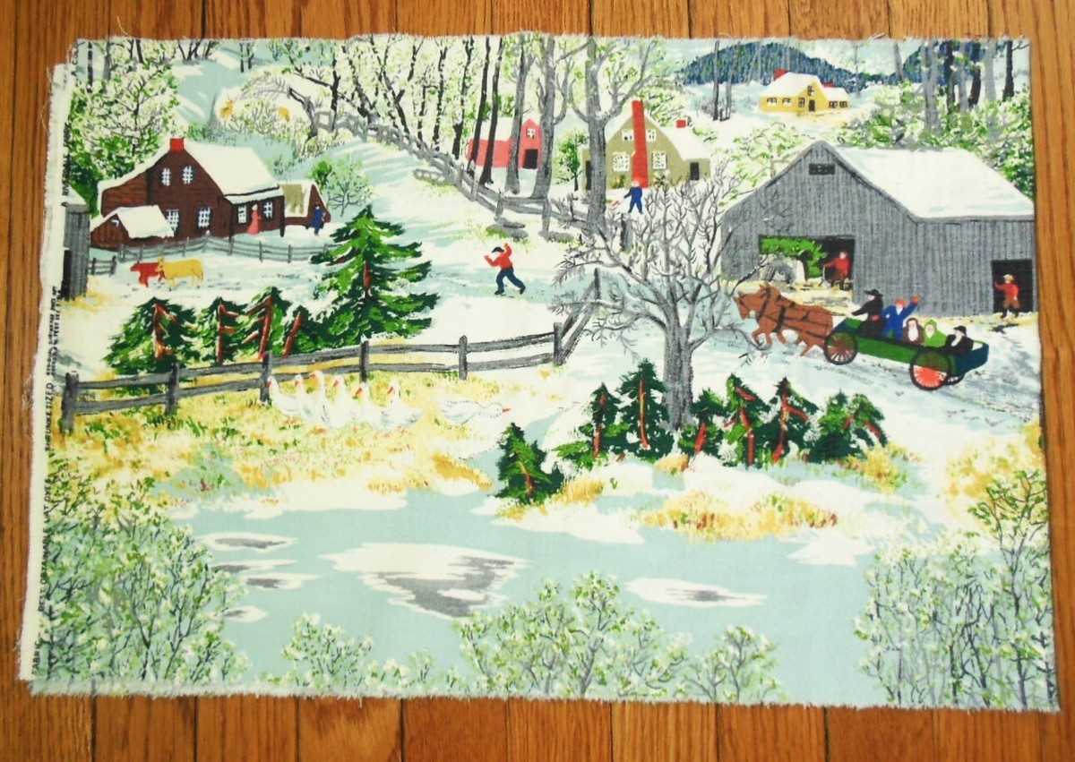 グランマモーゼス 「Early Springtime On The Farm 」布地 114×87cm