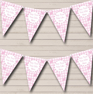 Party Banner Wimpelkette rosa Osterhase personalisiert Ostern