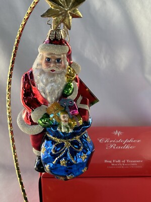 Radko 2006 Bag Full of Treasure Santa 6'' Ornament Macy's Exclusive MIB