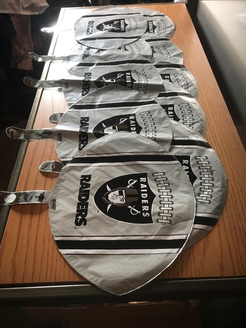 Lot Of 10 Las Vegas Raiders NFL Small Inflatable Football Mylar Balloons 10”x8” | eBay