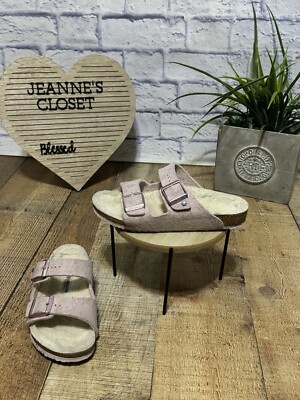 Birkenstock Arizona Double Wool Slide Sandal Birkenstock Arizona Double Buckle Wool Shearling Brown Felt  main image 3