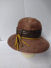 Vtg 1960's Etoile Melange Brown Wool, Rayon Cloche Bucket Hat Henry Pollak Co NY