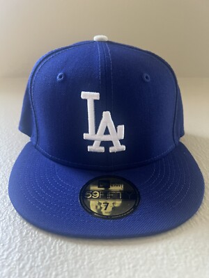 MLB New Era 59Fifty Los Angeles Dodgers Wool Style Fitted Hat Size 7  1/8