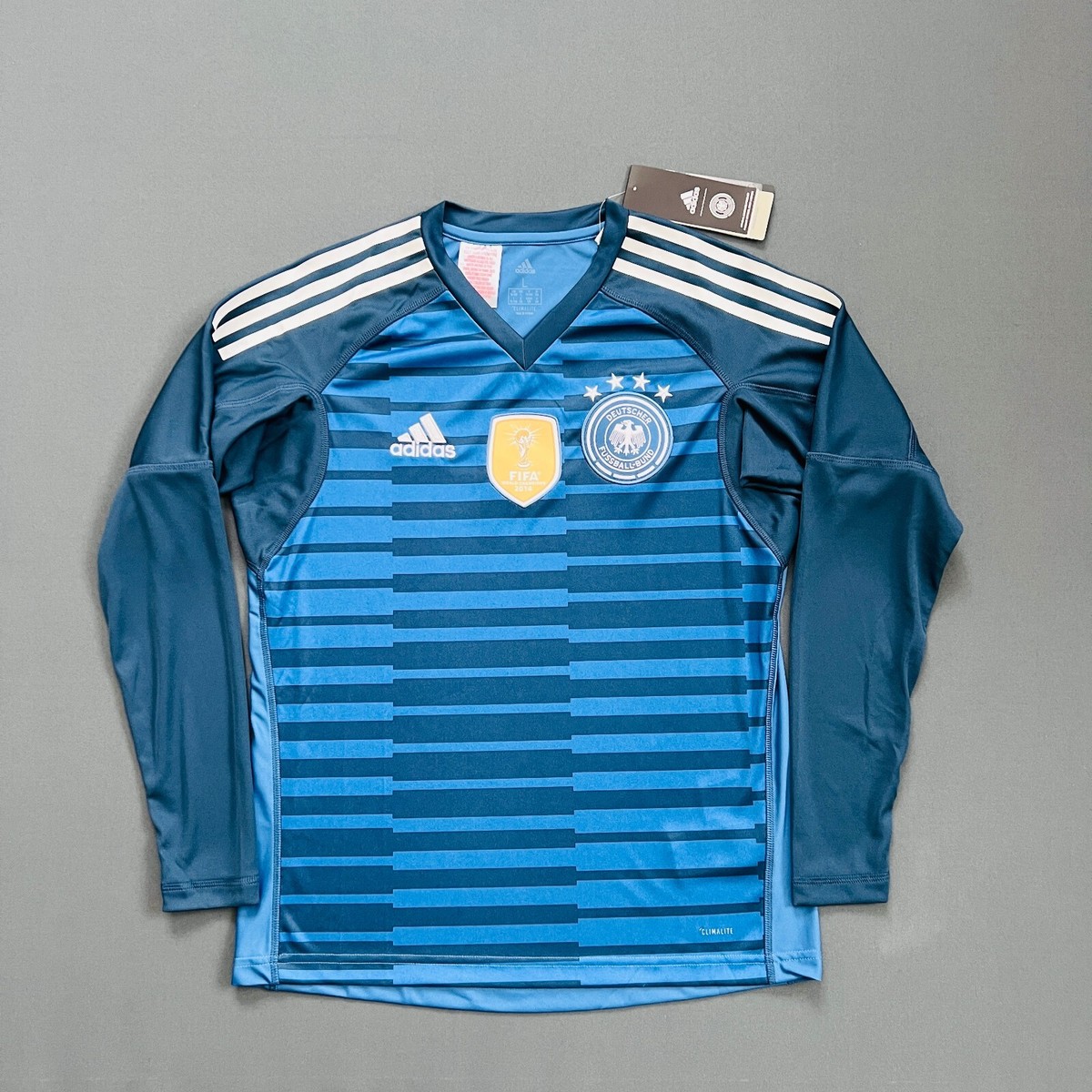 Maillot Allemagne Gardien 2018/19 – Neuer #1 – Adidas – Taille S (Bleu, Occasion)