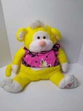 1987 Fisher Price Puffalump 12" Yellow Monkey w/pink Shirt 1980's Nylon Plush