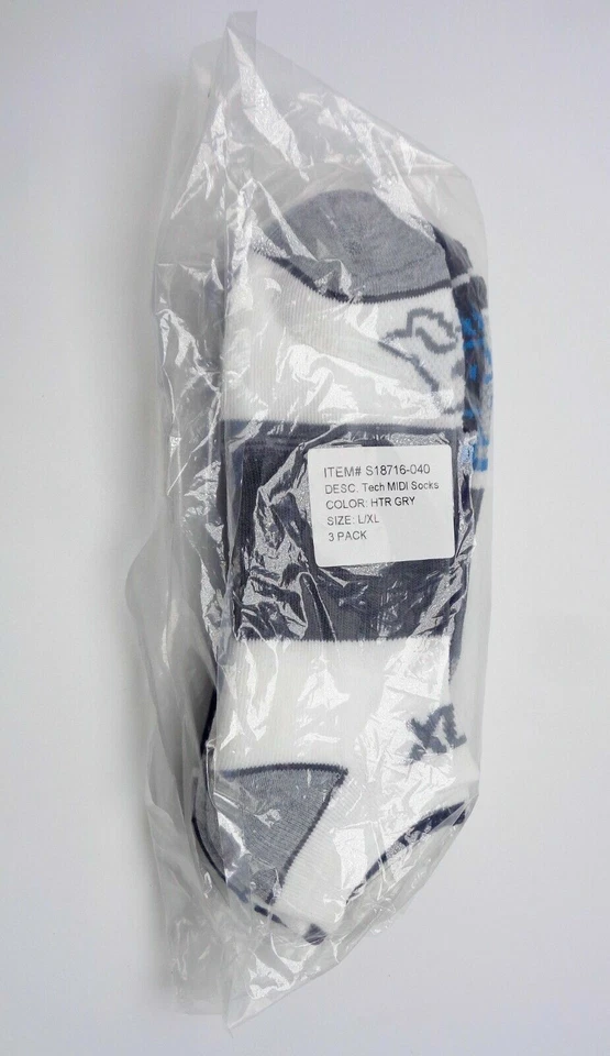 Paquete de 3 calcetines Fox Racing Tech No Show para hombre L/XL gris jaspeado Foto 4 de 4