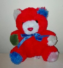 Peluche Ourson Rouge Sanagens Original Neuf Idée Cadeau Plush Souple Toys