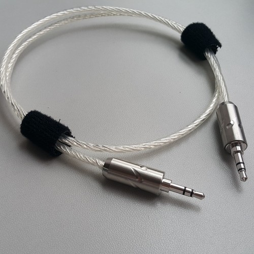 3.5mm to 3.5mm AUX mini Audio Cable Pure Silver Furutech Rhodium Plug - Picture 5 of 6