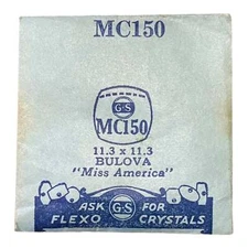 Germanow-Simon Mach (GS) MC150 Watch Crystal 11.3x11.3 NOS Part Flexo Bulova