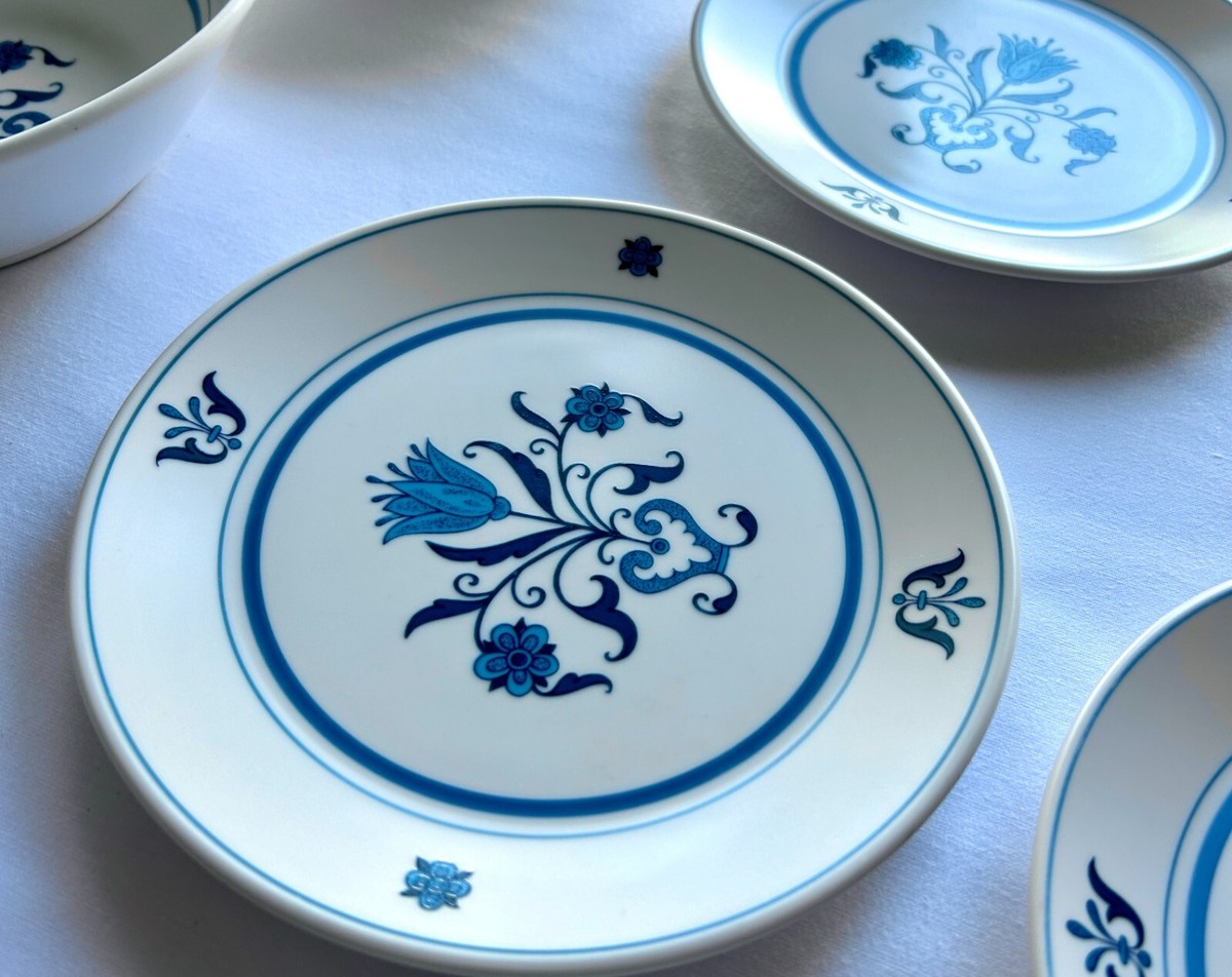 Noritake PROGRESSION China  レトロ柄皿 5枚セット RARE 1960s Vintage LOT Noritake Progression China Blue Haven