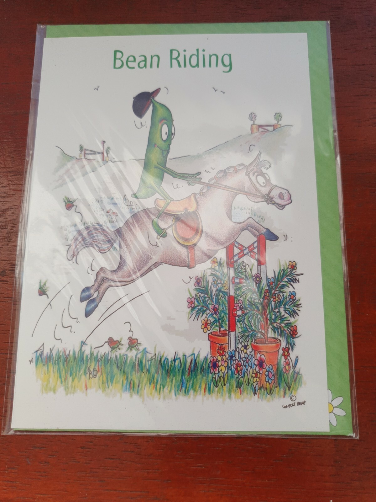 Bean Riding Horse Riding greetings card funny card horses birthday show jumping