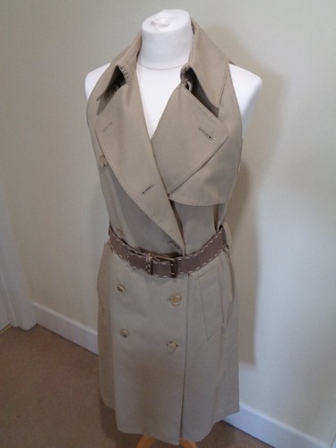 ALEXANDER MCQUEEN BRAND NEW BEIGE BELTED SLEEVELESS TRENCH COAT - SIZE 10 (42) - Picture 5 of 12