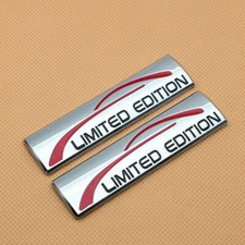 2x Metal Chrome Limited Edition Fender Emblem Trunk Sport Badge Decal Sticker