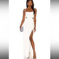 NWT Nookie Stella Cut Out Ivory White Gown Maxi Dress Bridal Size Small