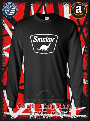 New Sinclair Dino Gasoline Logo Men's Long Sleeve T-Shirt American Davis34 Tee