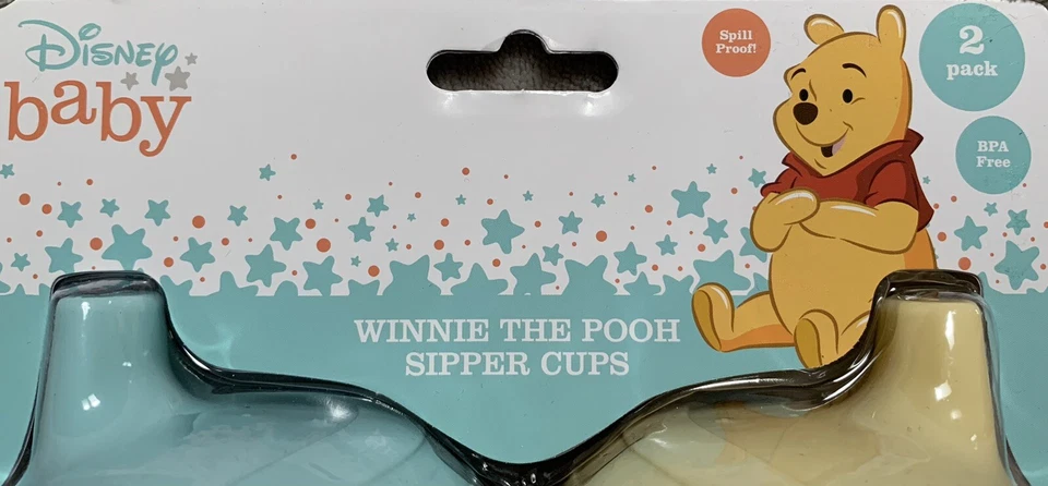 NOVO Conjunto de Copos de Plástico Disney Baby Winnie the Pooh Pacote com 2 - Imagem 3 de 4
