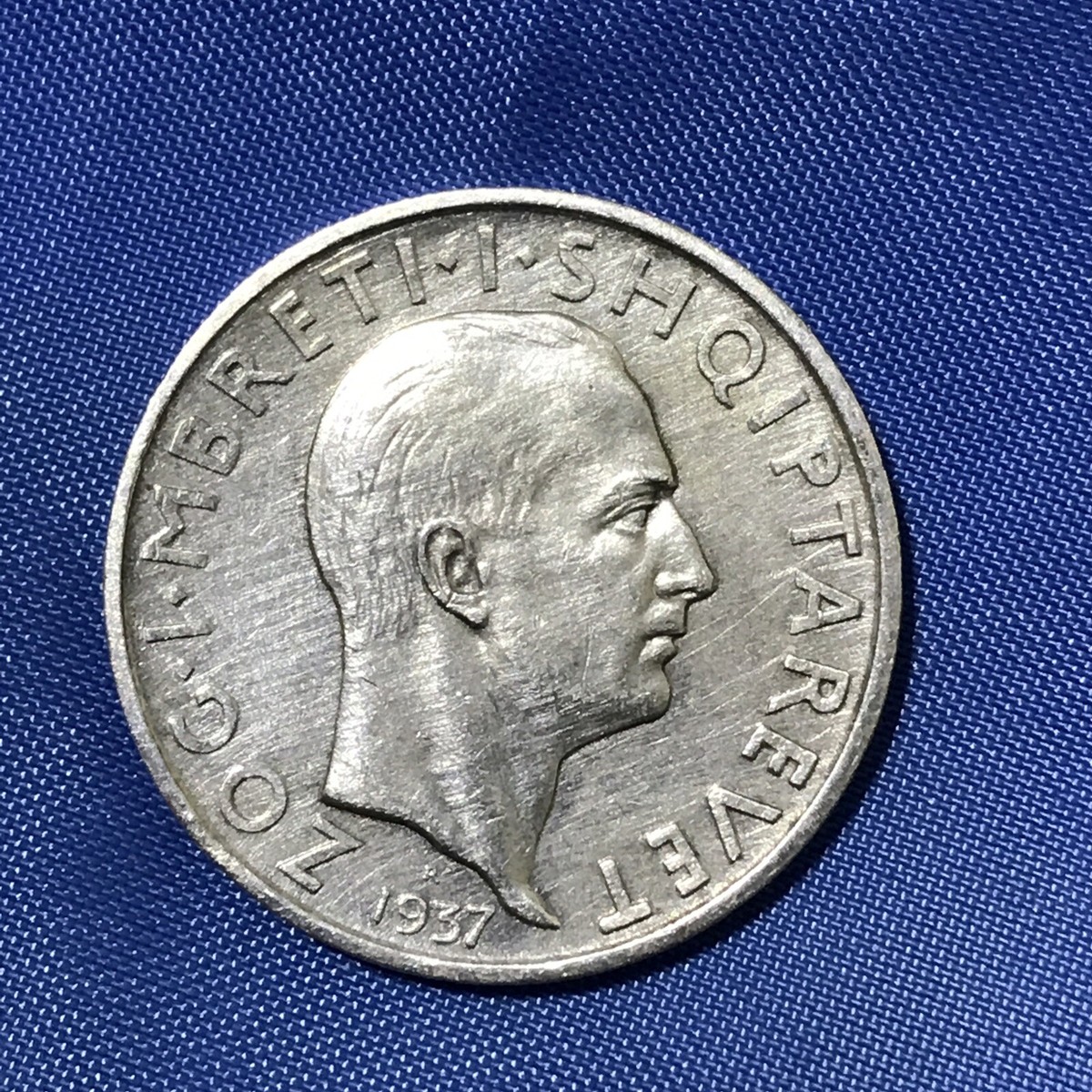 Authentic 1937 R Albania 1 Frang AR Silver Shqipni Uncirculated | eBay