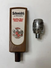 Vintage Schmidt's of Philadelphia Beer Tap Handle Faux Wood + Metal Keg Tap