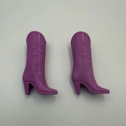 Barbie Doll Pink Boots Vintage Lace lt Pink-Purple Cowboy Western Boots 1990s
