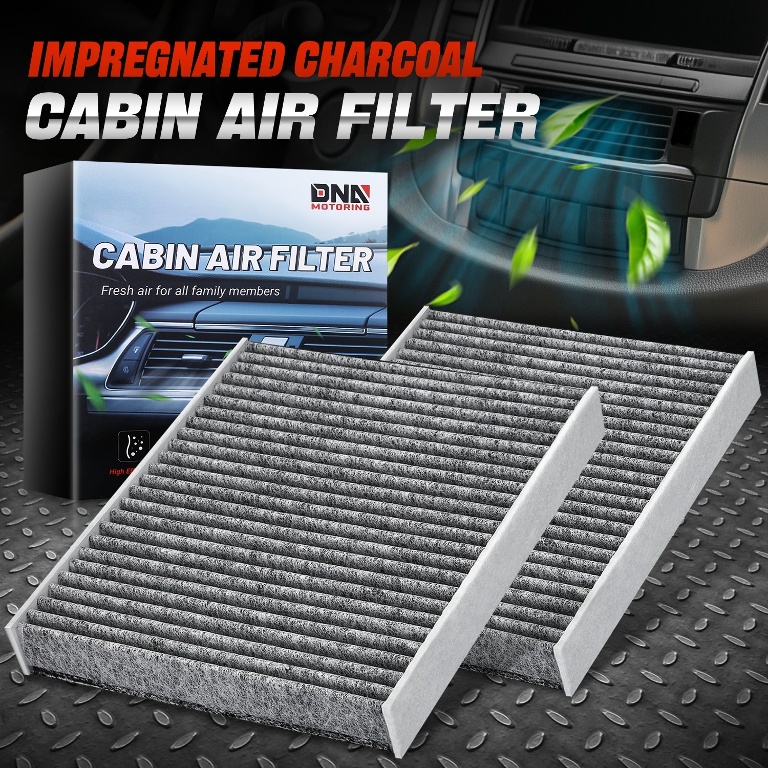 For 16-25 RX350 RX500h Legacy Outback RAV4 Corolla Cabin Air Panel Filter 2Pcs